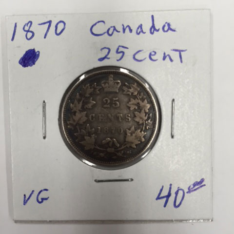 1870 Canada 25 cent